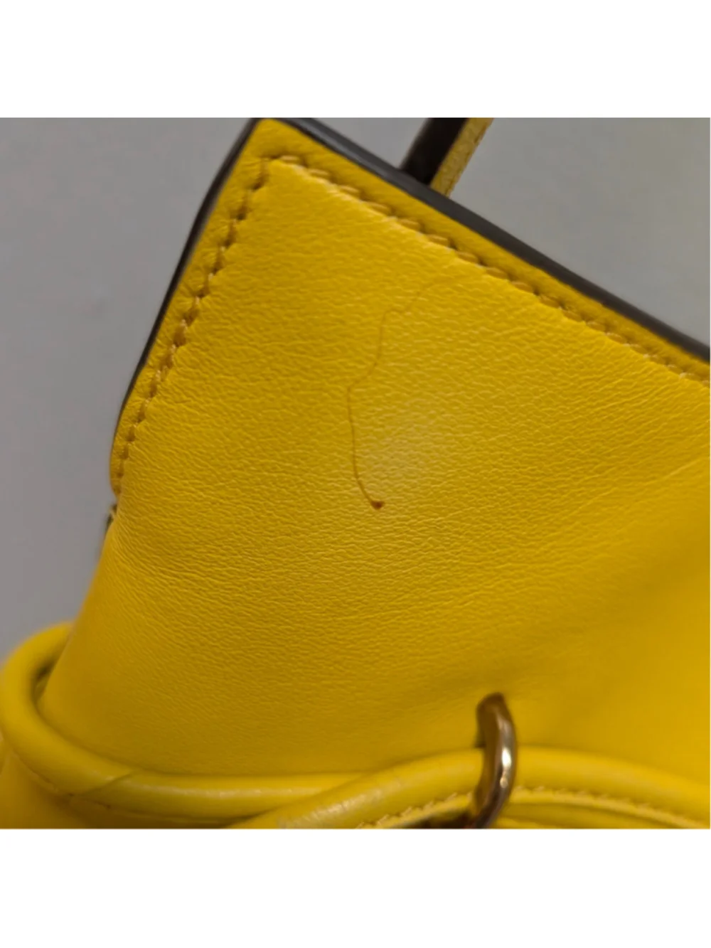 Tory Burch Kira Chevron Yellow Mini Bucket Bag - Flaws
